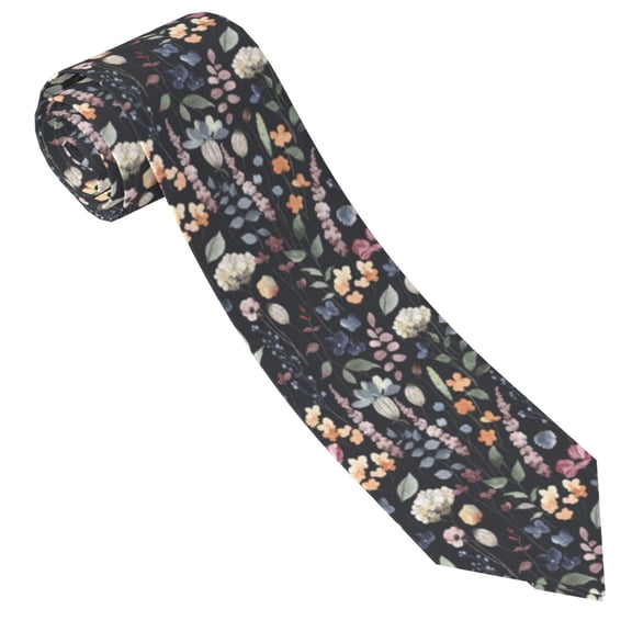Xecao Wildflower Watercolor 1 Print Tie For Men Necktie Woven Jacquard Neck Ties,Classic Men's Tie