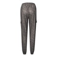 thumbnail image 5 of Fesfesfes Women Pant Leopard Print Legged Elastic Rope Pocket Decoration Casual Long Pants, 5 of 8