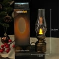 thumbnail image 6 of Vintage Flameless Table Lamp LED Kerosene Lantern Clear Hurricane Lamp Battery Operated Nightstand for Bedroom Living Room, Chrome, PP, Components, 7.28” H, 6 of 7