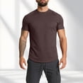 thumbnail image 2 of Leey-World Men Oversized T Shirts Vintage Tee Loose Fit Short Sleeve Casual Streetwear Baggy Washed Unisex Tops Men T Shirts(Brown,2XL), 2 of 5