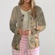thumbnail image 1 of Puntoco Chaqueta Tipo Cárdigan Informal Con Botones Y Estampado Navideño Para Mujer, 1 of 5