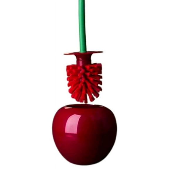 PAPADA Toilet Brush Cute Cherry Shape Lavatory Brush Toilet Brush Holder Set