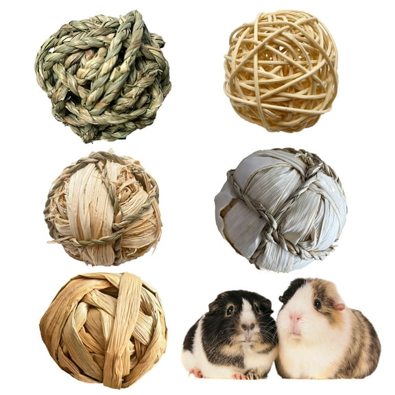 BESTSKY Rabbit Chew Toys,Natural Apple Wood Chew Toys,Interactive Rattan and Seaweed Guinea Pig Toys,Stress-Relieving Chew Toys for Healthy Rabbit Teeth