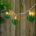 thumbnail image 3 of Northlight Green Cactus Patio Light Set - 6' White Wire - 10ct, 3 of 7