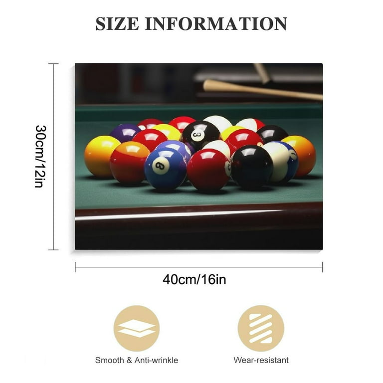 Billiards Ball Canvas Wall Art - Set Of 3 (16x24 Inch) Game Room Decor For Pool Table, Bar, Gym