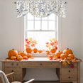 thumbnail image 4 of Thanskgiving Fall Tie Up Valance Curtains for Windows, Kitchen Curtains Window Treatments, Autumn Pumpkins Botanical Maple Leaf Short Window Shades Valances for Bedroom Bathroom Cafe 54"x18", 4 of 8