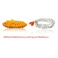 thumbnail image 1 of Kamada Combination of 108 Manka(beads) Haldi(Turmeric) mala and exquisite Vaijyanti mala,Spritual Necklace/rosary for Women and Men, 1 of 5
