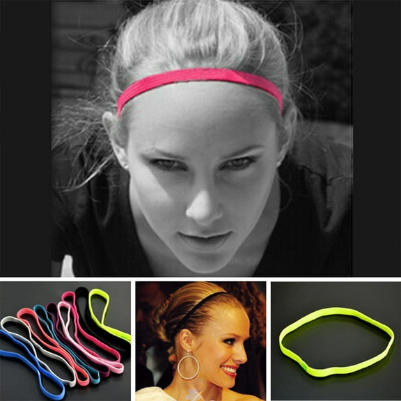 HEALEEP 8Pcs Elastic Yoga Headbands Stretchy Headbands for Women Non Slip Sports Hair Bands