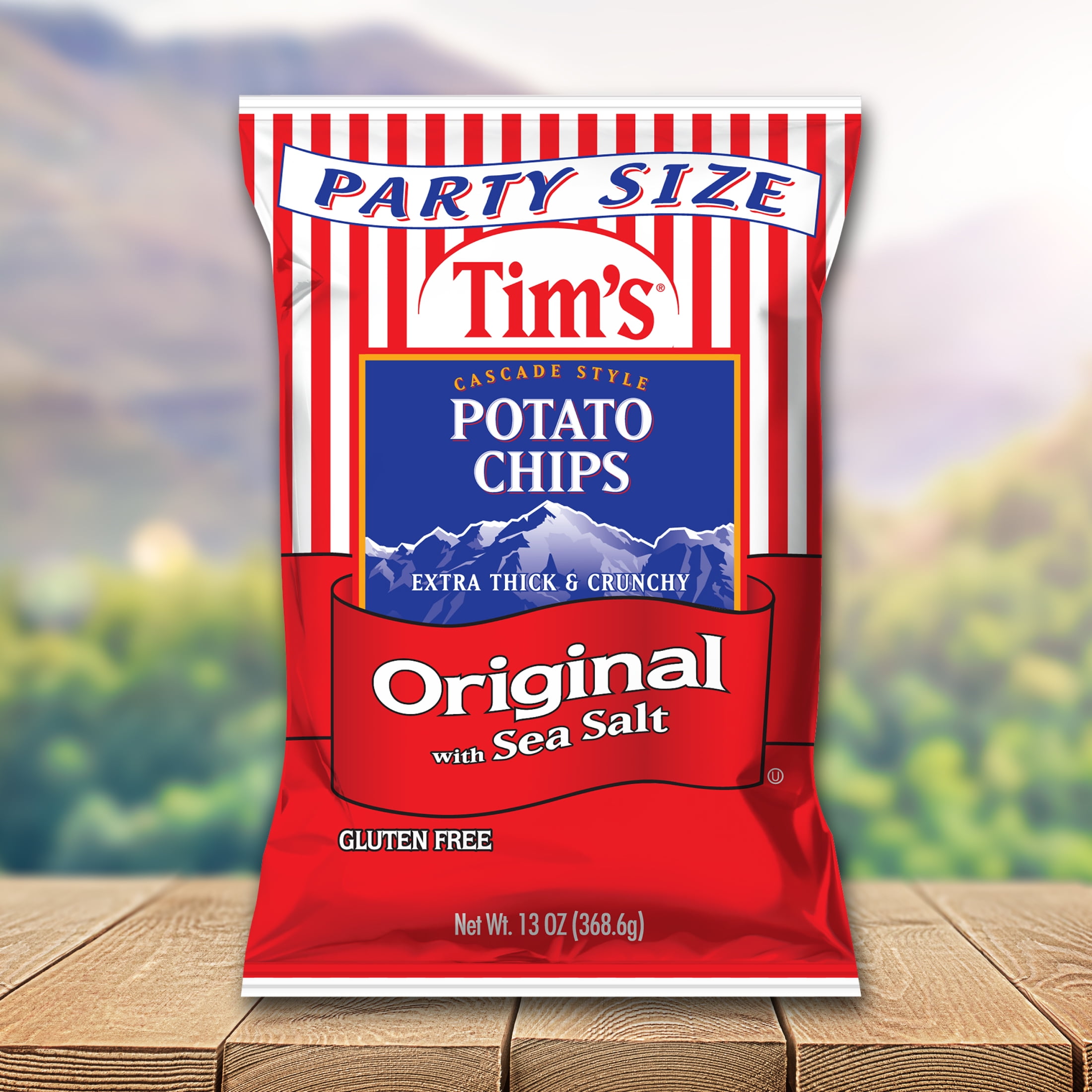 Tim's Cascade Snacks Original Sea Salt Cascade Style Potato Chips, Gluten-Free, Party Size, 13 oz