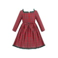 thumbnail image 2 of Girls Dress Red Christmas Tree Plaid Checks Vintage Bow Tie Square Neck 8 Years, 2 of 6