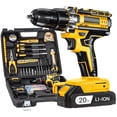 thumbnail image 2 of 21V Cordless Drill Set W/ 2pcs Battery, 136pcs Electric Drill Tool Box Set, Electric Power Drill Tool Kit, Repair Tools Sets with Hand Tools, Screwdriver for Home DIY Repair, 2 of 9