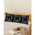 thumbnail image 5 of Halloween Body Pillow Cover 20 x 60 Inch Decorative Pillow Cover Funny Skeleton Spooky Scary Skull Black Lumbar Pillowcase Seasonal Rectangle Cushion Case for Couch Sofa Bed Living Room, 5 of 7