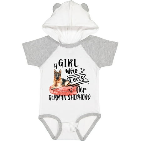 

Inktastic A Girl Who Loves Her German Shepherd Gift Baby Boy or Baby Girl Bodysuit