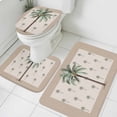 thumbnail image 3 of Palm Trees Bath Mat 3 Piece Bathroom Rug Set, Brown Tropical Plants Summer Green Non Slip Bath Rug Contour Mat and Toilet Lid Cover, Absorbent Shower Mats Soft Bath Rugs and Mats Sets, 3 of 8