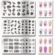 thumbnail image 3 of Juego de 3 placas para estampar uñas con flores, plantillas para uñas con rosas, hojas y plantas, placa para estampar uñas con diseño de margaritas, plantillas para uñas con corazones y estrellas., 3 of 7