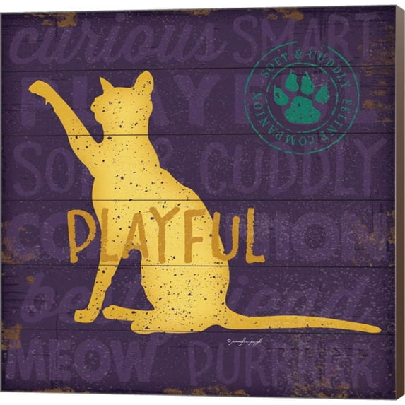 Great Art Now Playful Cat by Jennifer Pugh Canvas Wall Art