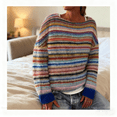 thumbnail image 2 of UZMOG Sweaters for Women, Women's Sweaters Fair Isle Knitted Vintage Long Sleeve Boat Neck Retro Lightweight Pullover Tops, Fall Winter Fashion Clothing, 2 of 7
