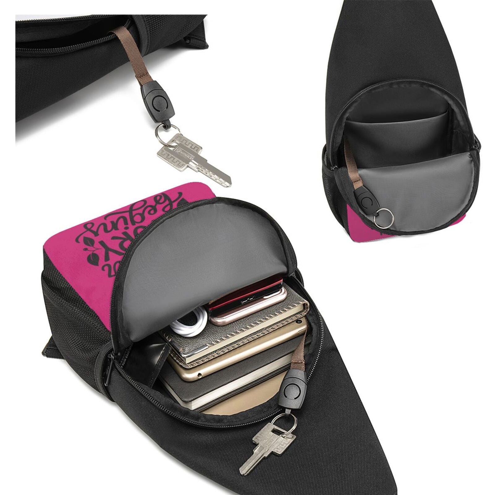 Xecao's Home is Where Our Story Begins Print Sling Bag: A Versatile Chest, Shoulder, and Crossbody Backpack for Casual Days Out, Perfect for Both Men and Women