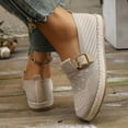 thumbnail image 3 of Women's Mesh Flat Shoes Lightweight Walking Loafers Casual Breathable Slip On Sneakers with Buckle Strap, 3 of 7