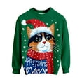 thumbnail image 5 of Byoo Cat Print Sweater for Teen Boy Christmas Full Sleeve Round Neck Knit Ribbed Xmas Sweatshirt Soft Holiday Pullover Top, 5 of 5