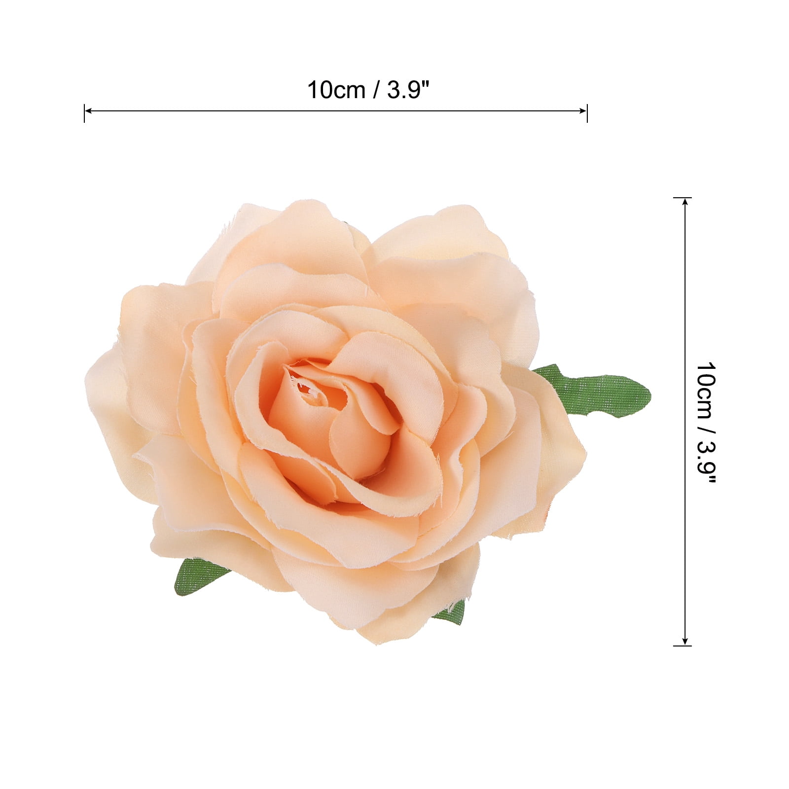 Uxcell 20 Pcs Rose Flower Hair Clips 4 Inch Flower Hair Pins Flower Brooch for Women Hair Accessories Champagne
