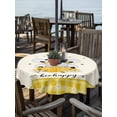 thumbnail image 2 of Outdoor Tablecloths with Umbrella Hole & Zipper, Yellow Bees Gnomes Round Tablecloth 54 Inch, Farmhouse Spring Floral Checkered Waterproof Table Cloth, Patio/Pool/Picnic Table Covers, 2 of 8