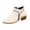 Beige, variant on Ankle Boots for Women Trendy Side Zipper Chunky Heel Booties Casual Comfortable Pointed Toe Fall Boots 43