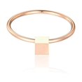 thumbnail image 2 of Rose Gold Stainless Steel Square Ring: Stylish Korean Fashion Ring for Women, Durable and Beautiful Everyday Jewelry, 2 of 5