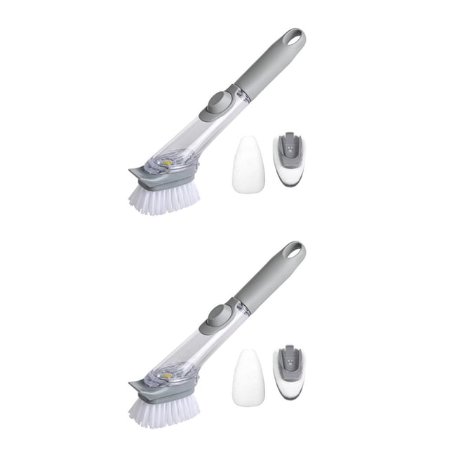 Cepillo para Platos Wosthever Mango Largo Fregador Recargable con Dispensador Accesorios de Fregado