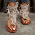 thumbnail image 4 of Mostsola Flip Flops for Women Suede Gladiator Sandals Cowboy Cowgirl Ankle Boots Casual Flats, 4 of 6