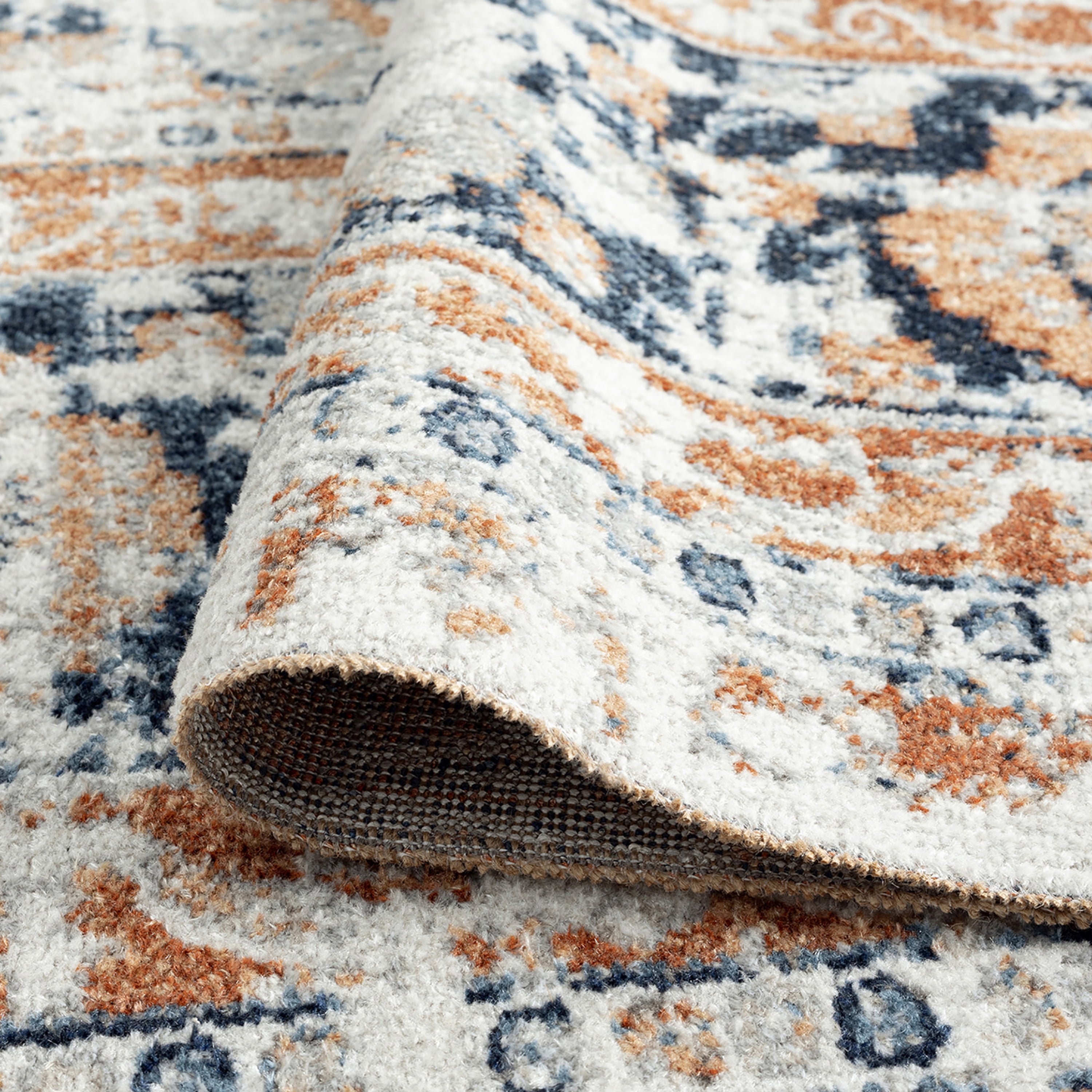 Traditional 8x10 Area Rug (7'11'' x 10'3'') Oriental Rust, Rust Living Room Easy to Clean