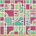 thumbnail image 2 of Colorful Fabric by the Yard Upholstery, Geometric Contemporary Quirky Shapes in Creative Tones Repetition, Decorative Fabric for DIY and Home Accents, Coral Magenta and Turquoise by Ambesonne, 2 of 5