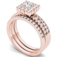 thumbnail image 2 of 7/8 Carat T.W. Diamond Single Halo Two-Band 14kt Rose Gold Engagement Ring Set, 2 of 5