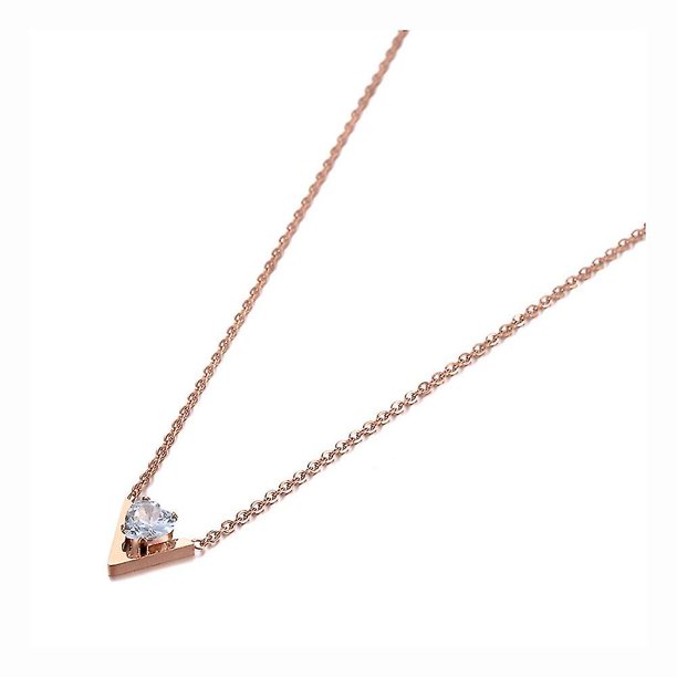 Collares con colgante de letra de amor YONGSHENG de acero inoxidable de titanio con Cadena de cristal Cz para Mujer N20094