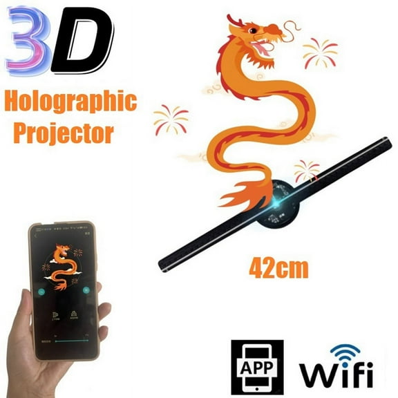 WIFI 3D Holographic Projector APP Control 224LED Holographic Player for Image Video Store Advertising Display US Plug