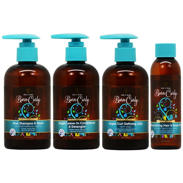 As I Am Born Curly Argan Shampoo Leave In Conditioner Jelly Oil Set Walmart Com Walmart Com