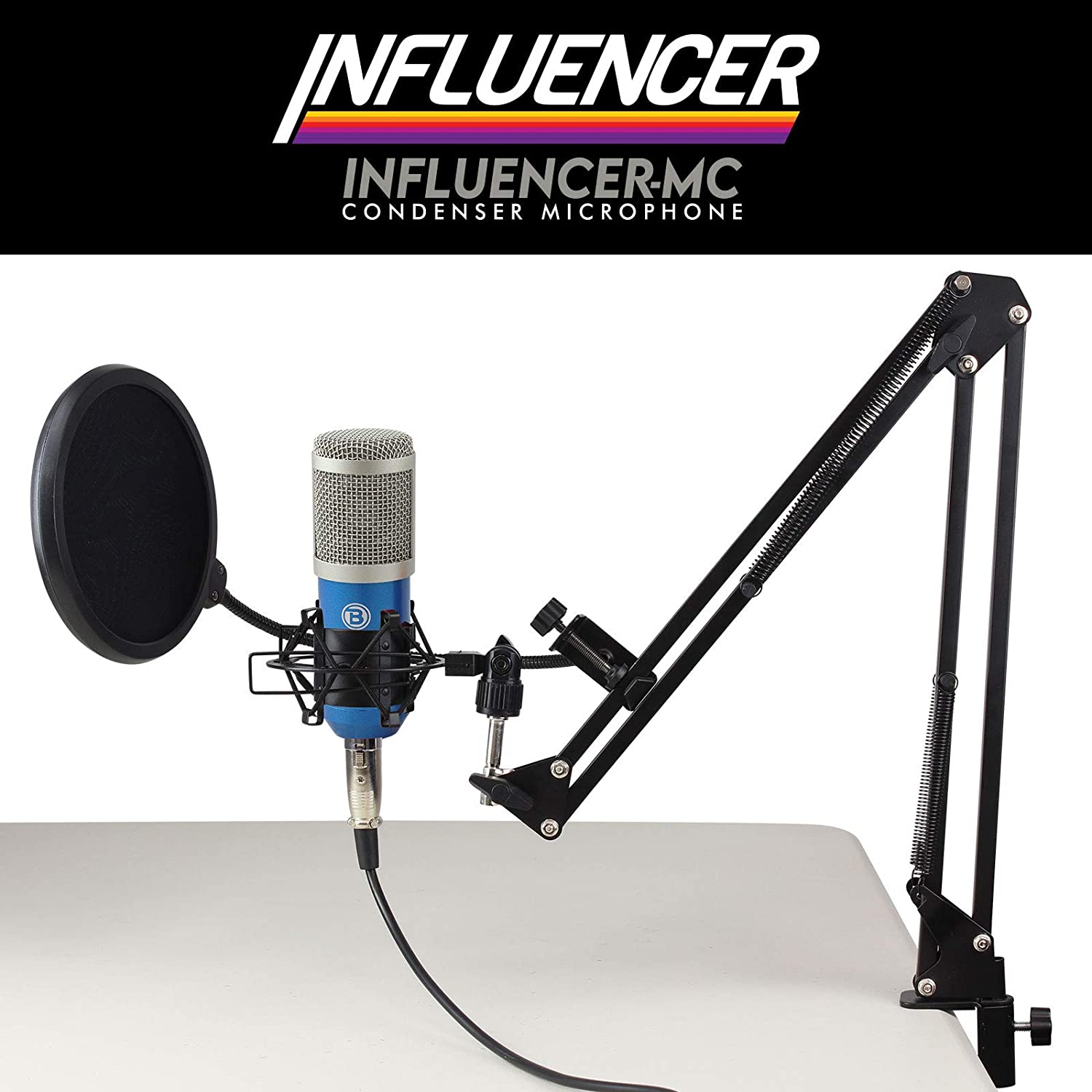 Blastking IP-MIC KIT-BLU Cardioid Condenser Microphone for podcasts Broadcasting - Blue