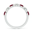 thumbnail image 2 of Angara Natural 1 Ct. Ruby with Diamond Non Eternity Wedding Band in 14K White Gold for Women (Ring Size: 3), 2 of 9