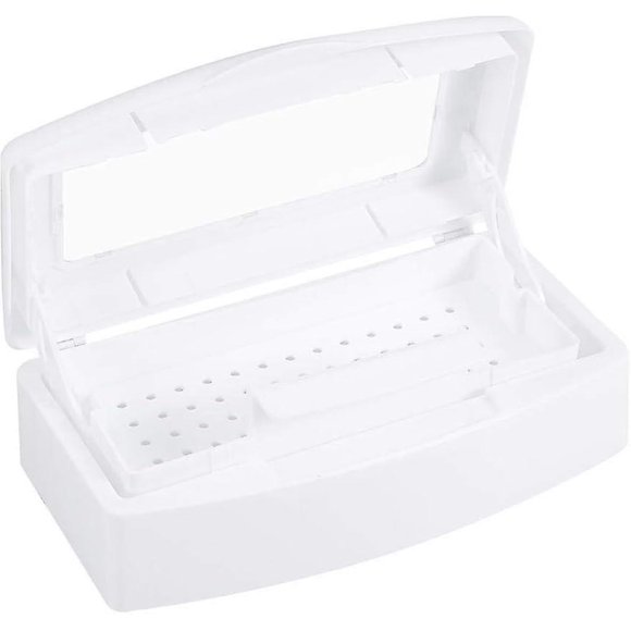 Nail Art Tool Sterilizer Tray, Storage & Sterilization Box Disinfection Container Manicure Salon