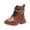 Z4-Brown, variant on Staki Little Girl Boots Girls Ankle Combat Boots with Side Zipper Lace-Up Easy On Off Sparkle Shoes Non Slip Lug Sole Boot Fall Winter Spring(Black,2 Big Kid)