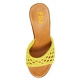 thumbnail image 4 of FSJ Women Woven Round Open Toe Sandal Platform Chunky High Heel Slip On Mule Comfortable Holiday Summer Slippers Slide Shoes Size 14 Yellow, 4 of 4
