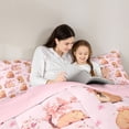 thumbnail image 4 of Erosebridal Cartoon Capybara Twin Comforter Sets For Kids,Pink Cherry Blossom Bedding Set For Cute Animals Lover ,Reversible Pink 2-Piece, 4 of 7