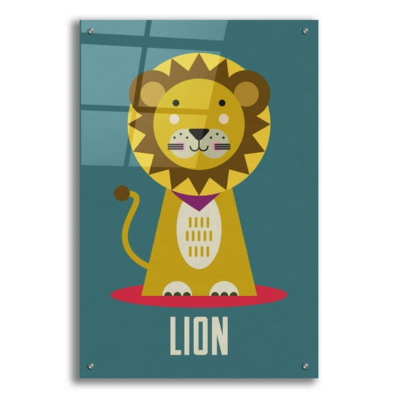 Epic Art 'Lion Kids Nursery' by Gary Williams, Acrylic Glass Wall Art, 24"x36"