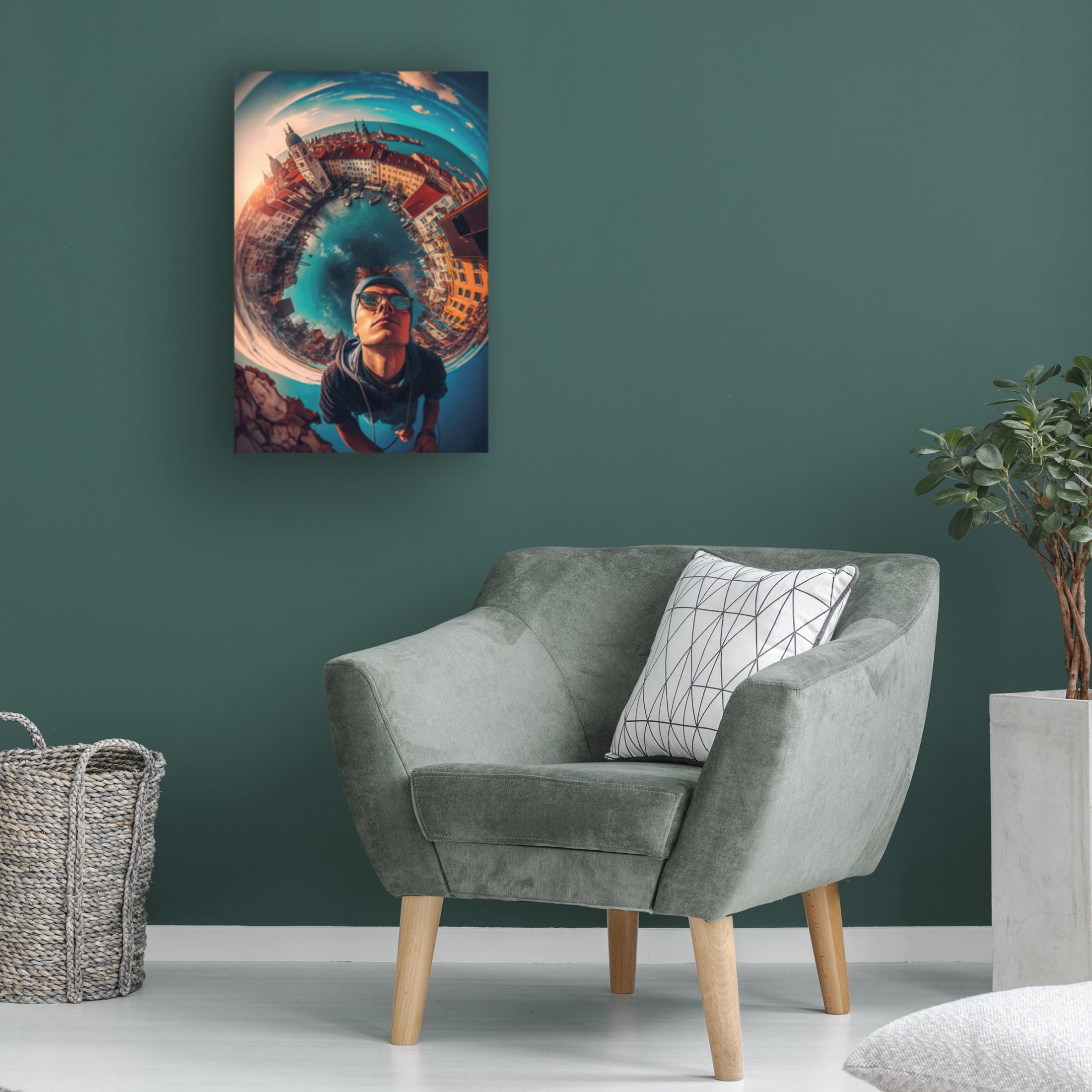 Canvas Wall Art - Ray Heere 'Surrealistic Selfies 8' Wall Art for Living Room, Bedroom, or Office Décor by Trademark Fine Art - 12 x 19 Inches