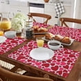 thumbnail image 6 of Valentine’s Day Placemats for Dining Tables Set of 4 - Waterproof Red/Pink Love Heart Place Mats Vinyl Non-Slip Table Mats for Valentines Dinner, Wedding Party Table Decor, 12x18 Inch, 6 of 6