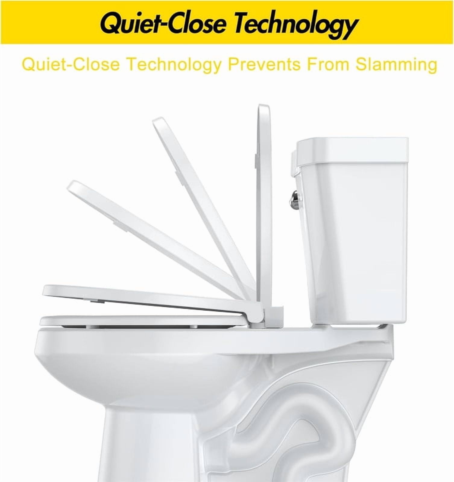 Towallmark Round Toilet Seat, Quick Release White PP Toilet Seat Cover, Easy Clean Bathroom Toilet Seat For Home Guest Rental Units