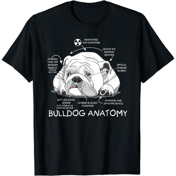 Funny Cute English Bulldog Anatomy Dog Biology Gift T-Shirt