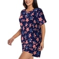 thumbnail image 2 of Lsque American Stars Women's Short-Sleeved Pajama Set - 2 Piece Soft and Lightweight Sleepwear Set-Large, 2 of 9