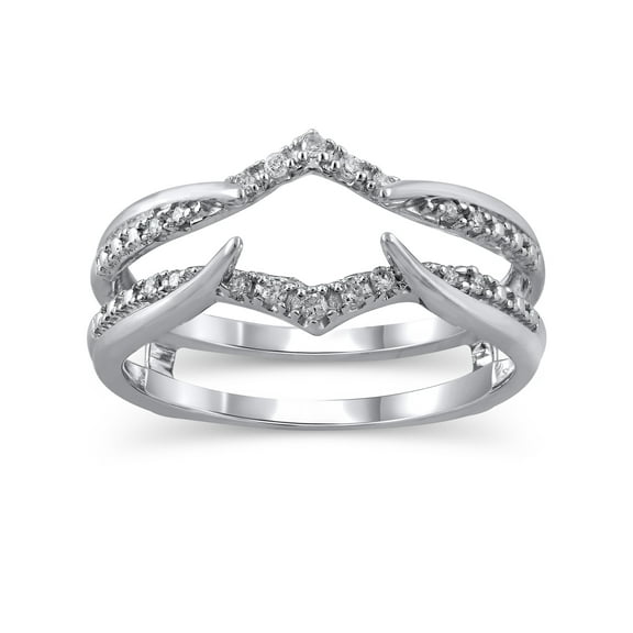 1/10 Carat T.W. (I2 clarity, H-I color) Brilliance Fine Jewelry Diamond Enhancer Ring in 10kt White Gold, Size 7