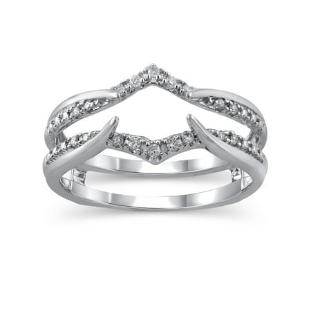 1/10 Carat T.W. (I2 clarity H-I color) Brilliance Fine Jewelry Diamond Enhancer Ring in 10kt White Gold Size 7